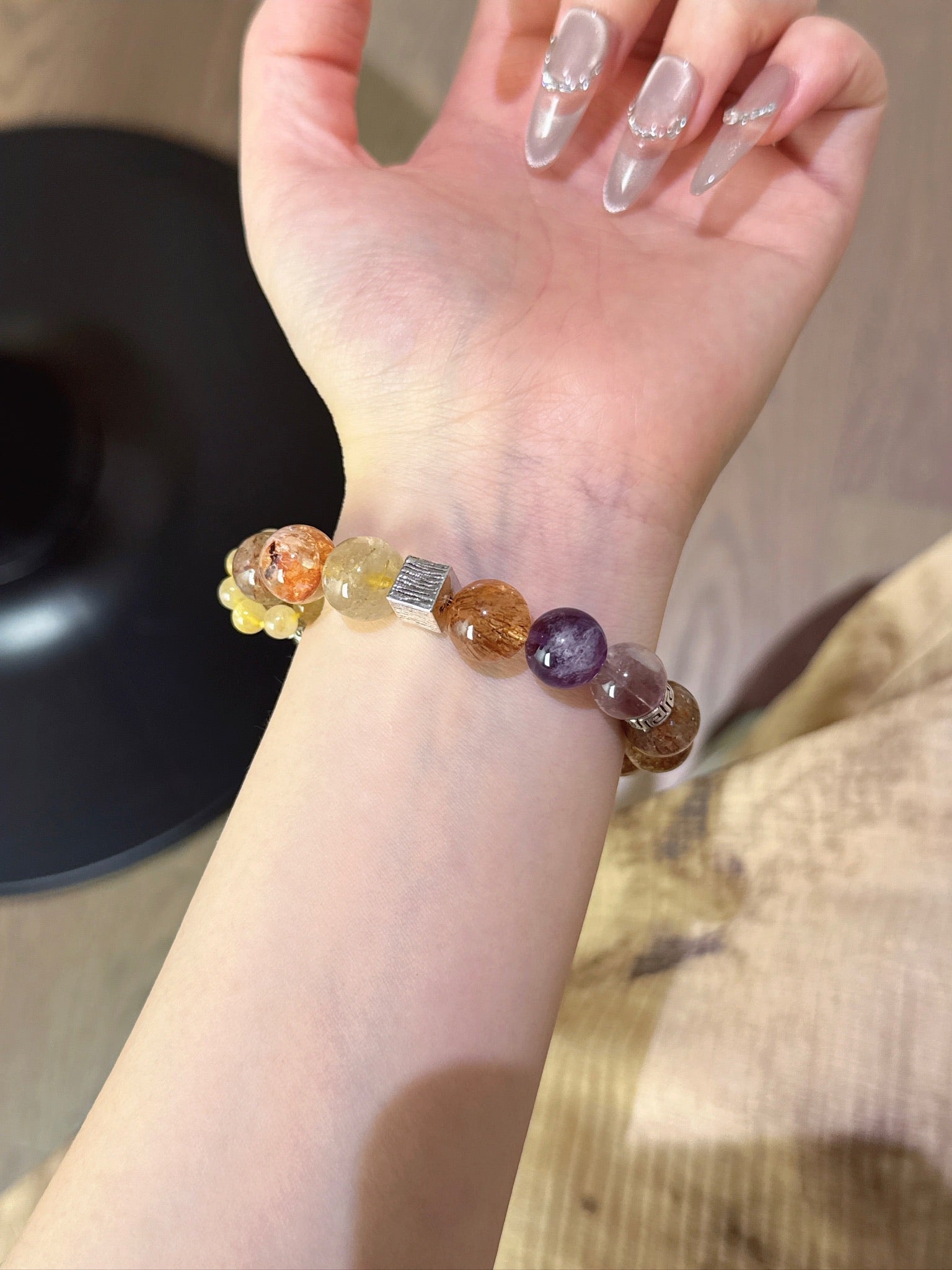 ▫️▪️ Purple Ghost Black Gold Super Blonde Crystal Gray Moonlight Bracelet